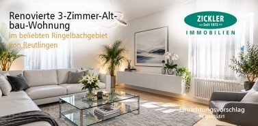 Hauptbild Renovierte 3-Zimmer-Altbau-Wohnung im beliebten Ringelbachgebiet von Reutlingen