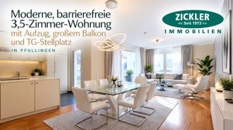 Hauptbild Moderne, barrierefreie 3�-Zimmer-Wohnung mit Aufzug, gro�em Balkon und TG-Stellplatz in Pfullingen
