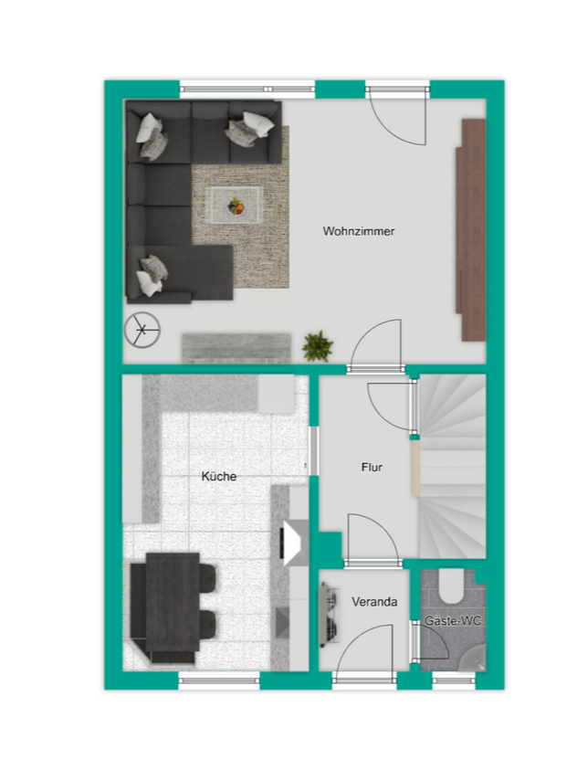 Erdgeschoss Reihenmittelhaus Reutlingen / Mittelstadt