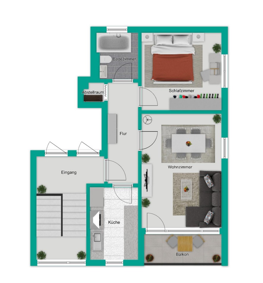 Grundriss WHG Etagenwohnung Pfullingen