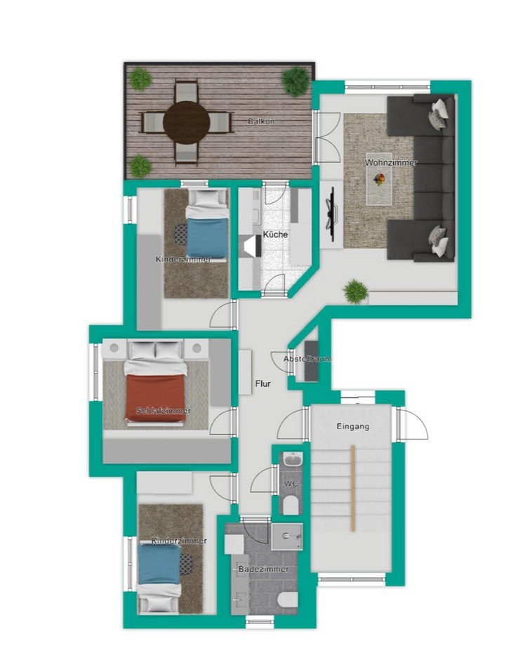 Grundriss Wohnung 4 Etagenwohnung Reutlingen