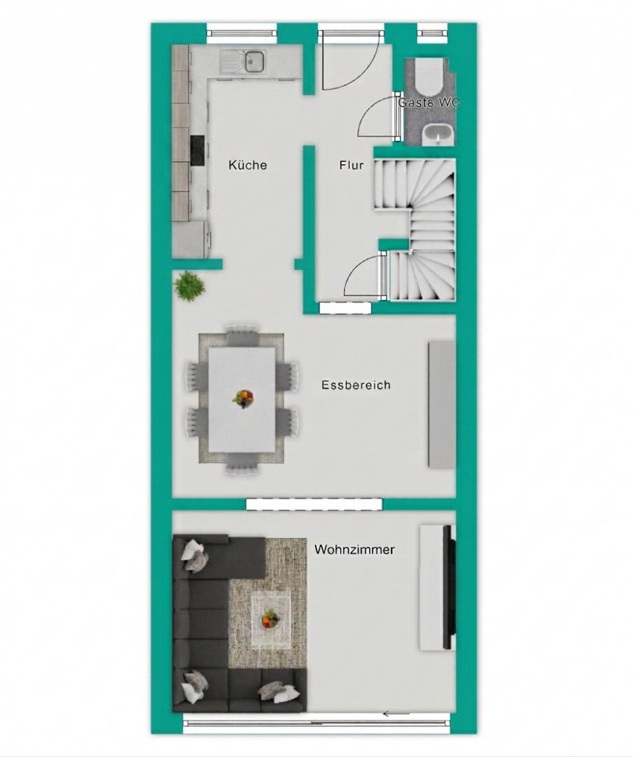 Erdgeschoss Reihenmittelhaus Reutlingen