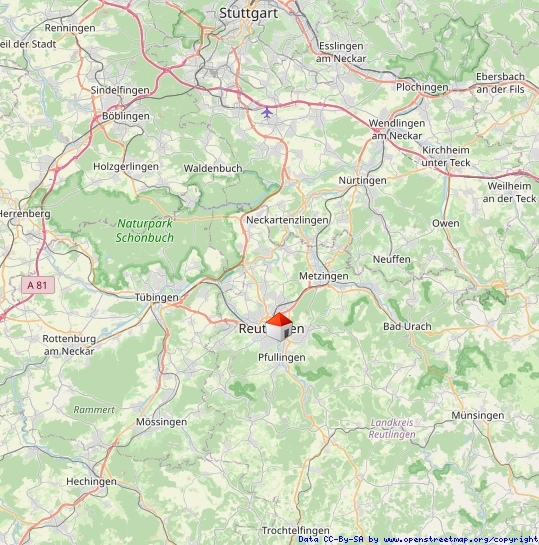 Regionalplan Erdgeschosswohnung Reutlingen