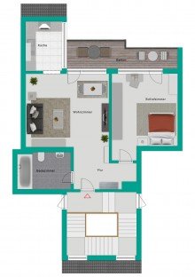 Wohnungsgrundriss Vermietete 2-Zimmer-Wohnung in toller Ortsrandlage von Betzingen