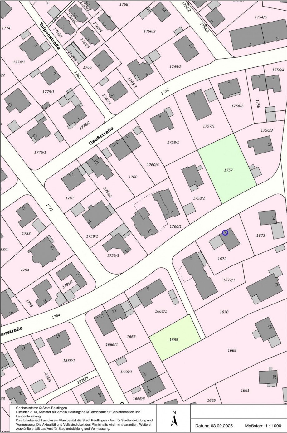 Lageplan Einfamilienhaus Reutlingen