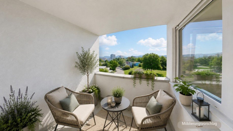Balkon (KI-m�bliert) Wohnung Reutlingen