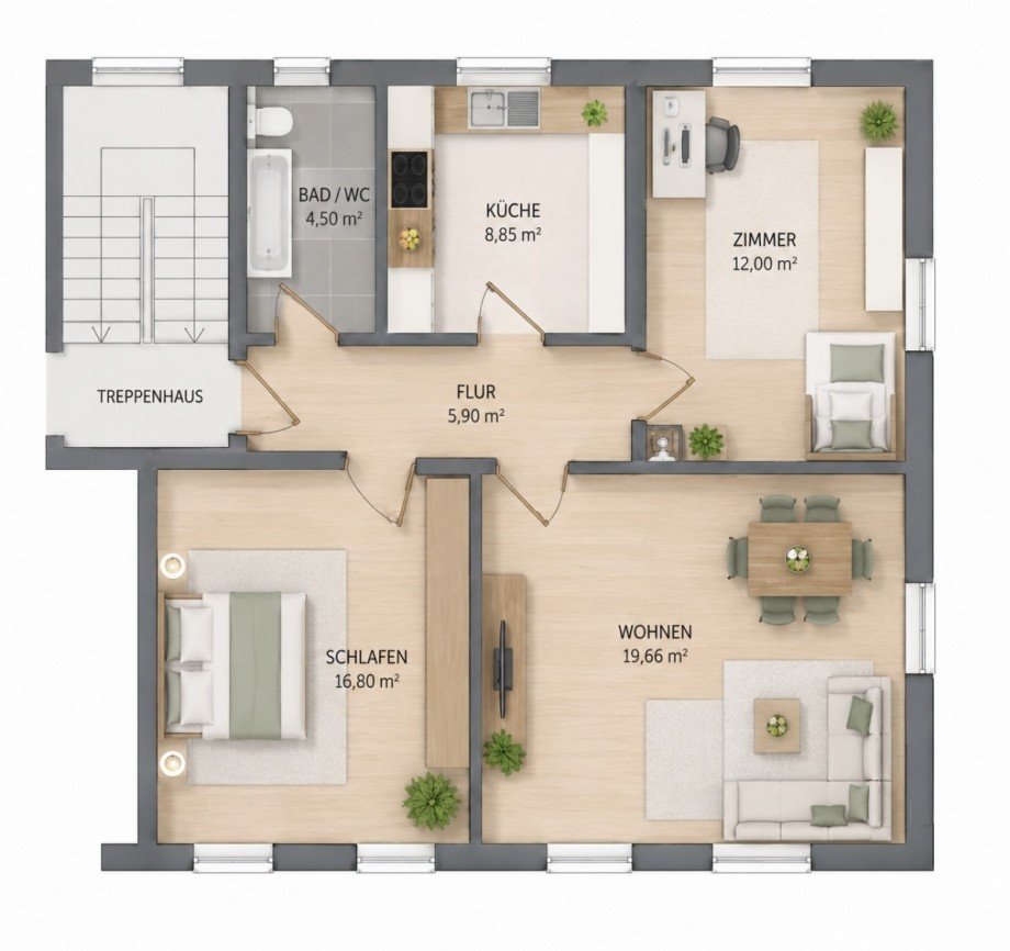 Grundrissplan Etagenwohnung Reutlingen