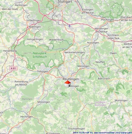 Regionalplan Dachgeschosswohnung Reutlingen