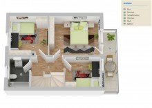 Grundriss OG Illustriert Projekt f�r ambitionierte Handwerker: Vermietete Doppelhaush�lfte in Ohmenhausen