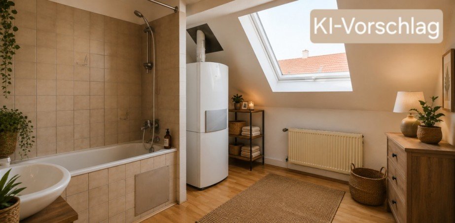 DG-Bad -Einrichtungsvorschlag - KI generiert Wohnung Reutlingen